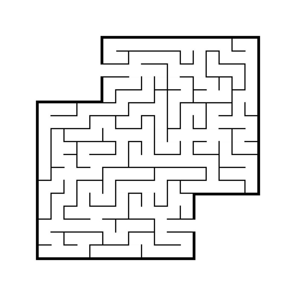 Abstract square maze. Game for kids. Puzzle for children. Labyrinth conundrum. Flat vector illustration isolated on white background. With place for your image.