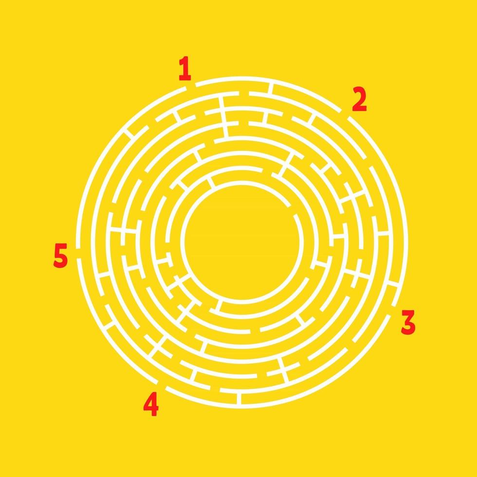 Abstract round maze. Game for kids. Puzzle for children. Find the right path. Labyrinth conundrum. Flat vector illustration isolated on color background. With place for your image.