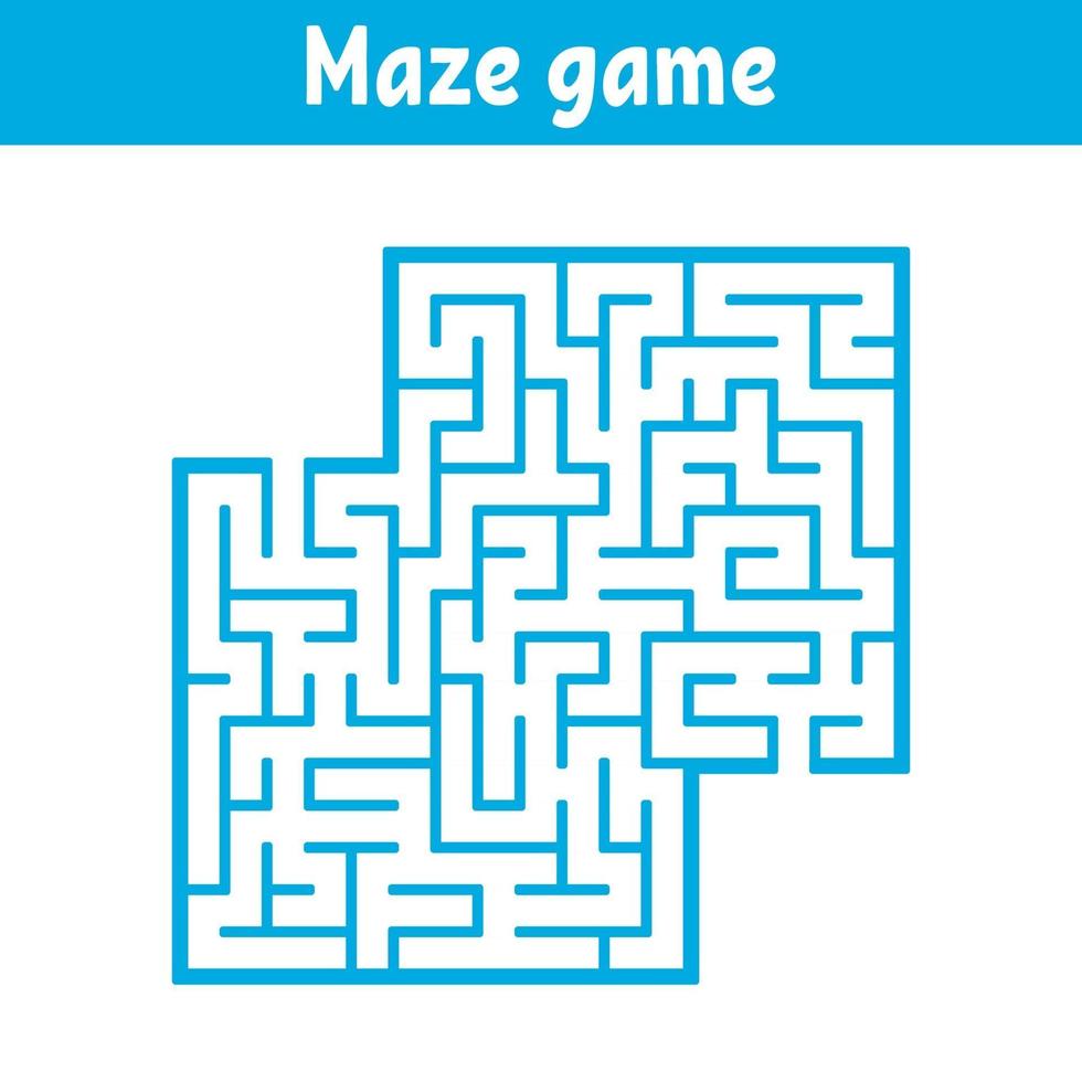 Color square maze. Game for kids. Puzzle for children. Labyrinth conundrum. Flat vector illustration isolated on white background. With place for your image.
