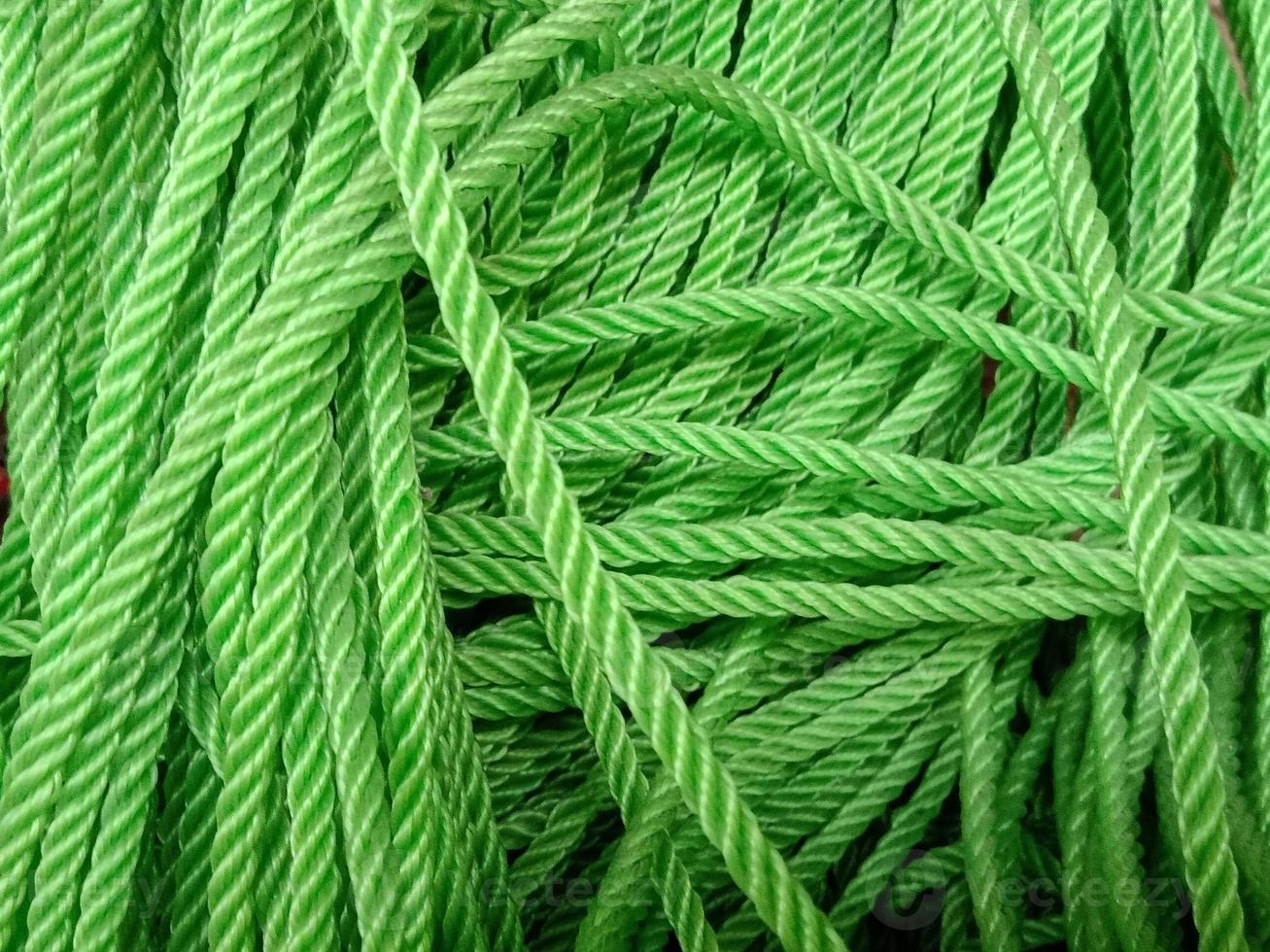 green colored nylon yarn stock photo