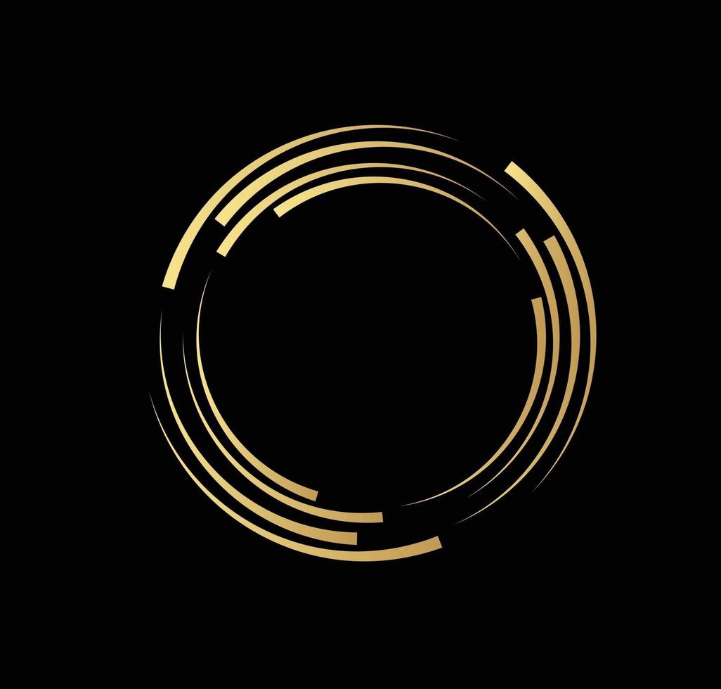 Abstract Lines in Circle Form, Design element, Geometric shape, Striped border frame for image, Technology round Logo, Spiral Vector Illustration