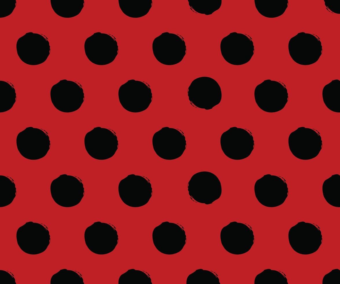 Vintage polka dots white and red pattern, colorful background - vector abstract background