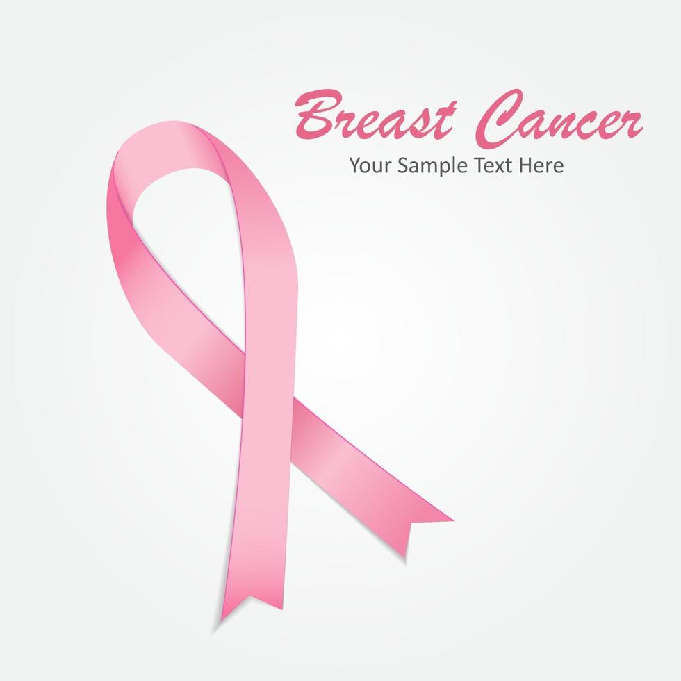 Breast Cancer Awareness Pink Ribbon Vector Illustration