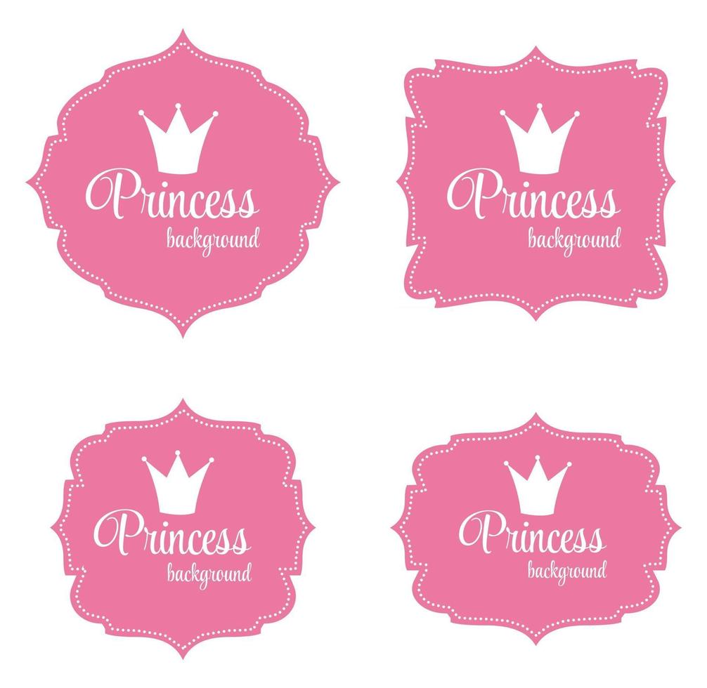 Princess Crown Frame Vector Illustration