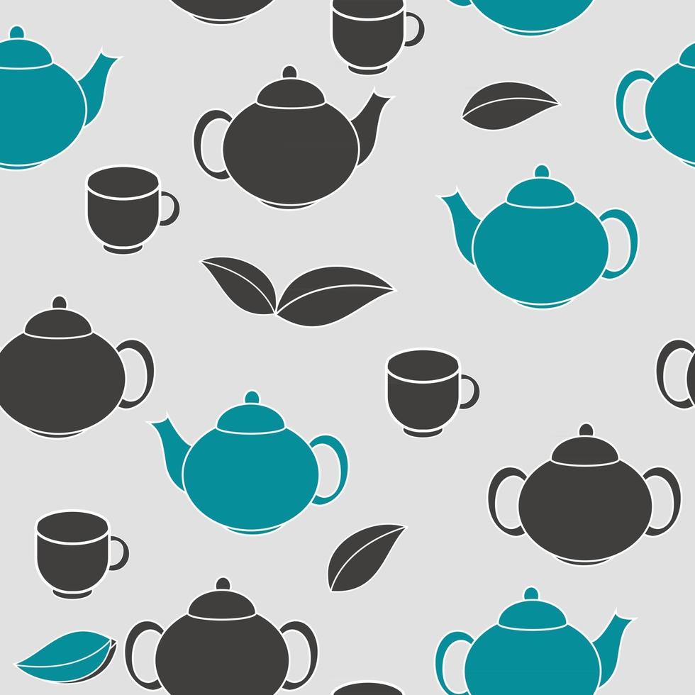 Ilustración de vector de fondo de patrones sin fisuras de té