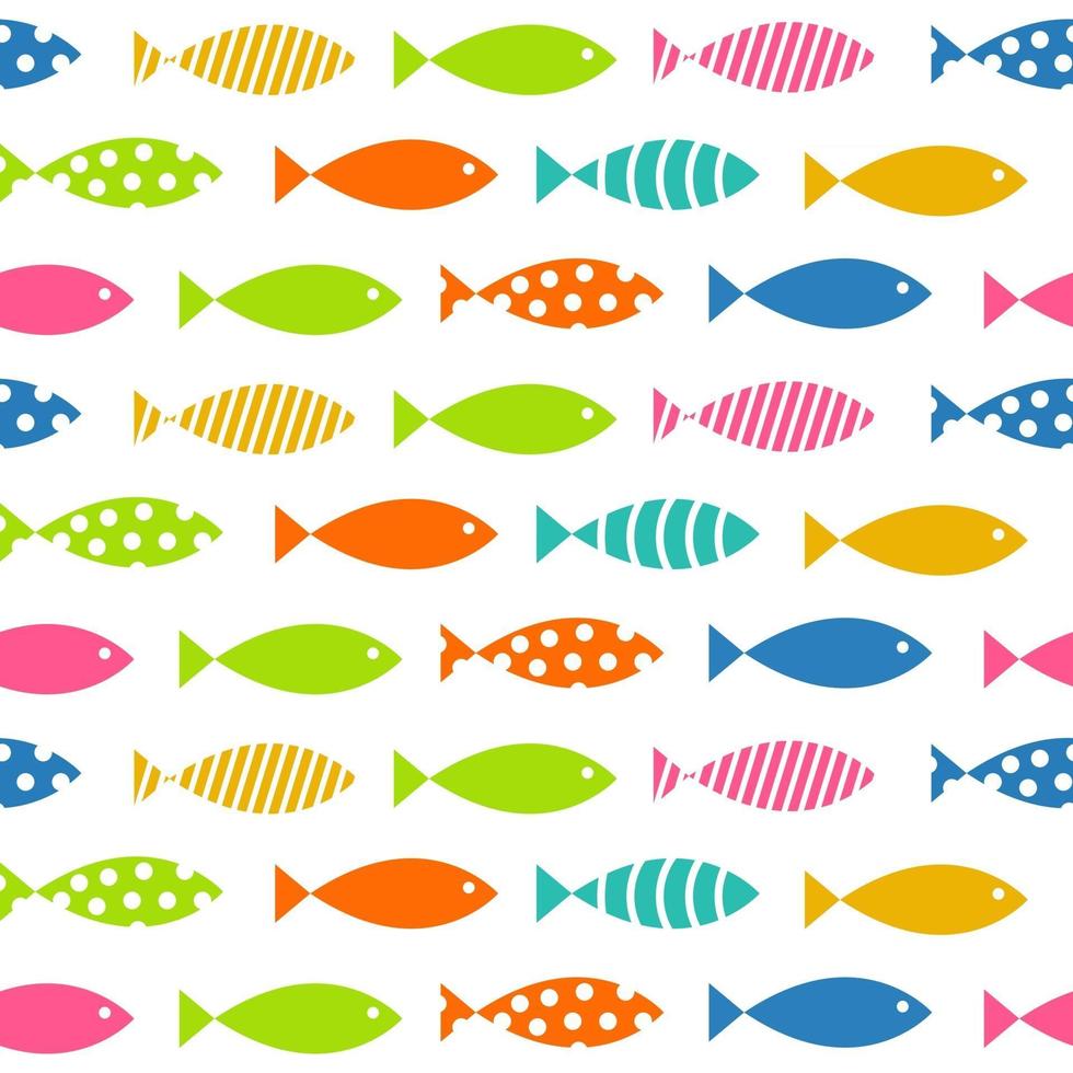 Mult Fish Seamless Pattern Background Vector Illustration