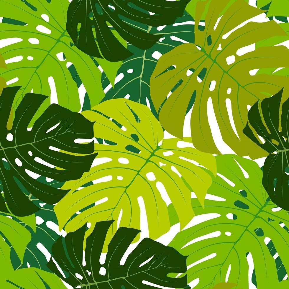 Palm Leaf Seamless Pattern Background Vector Illustration EPS10.