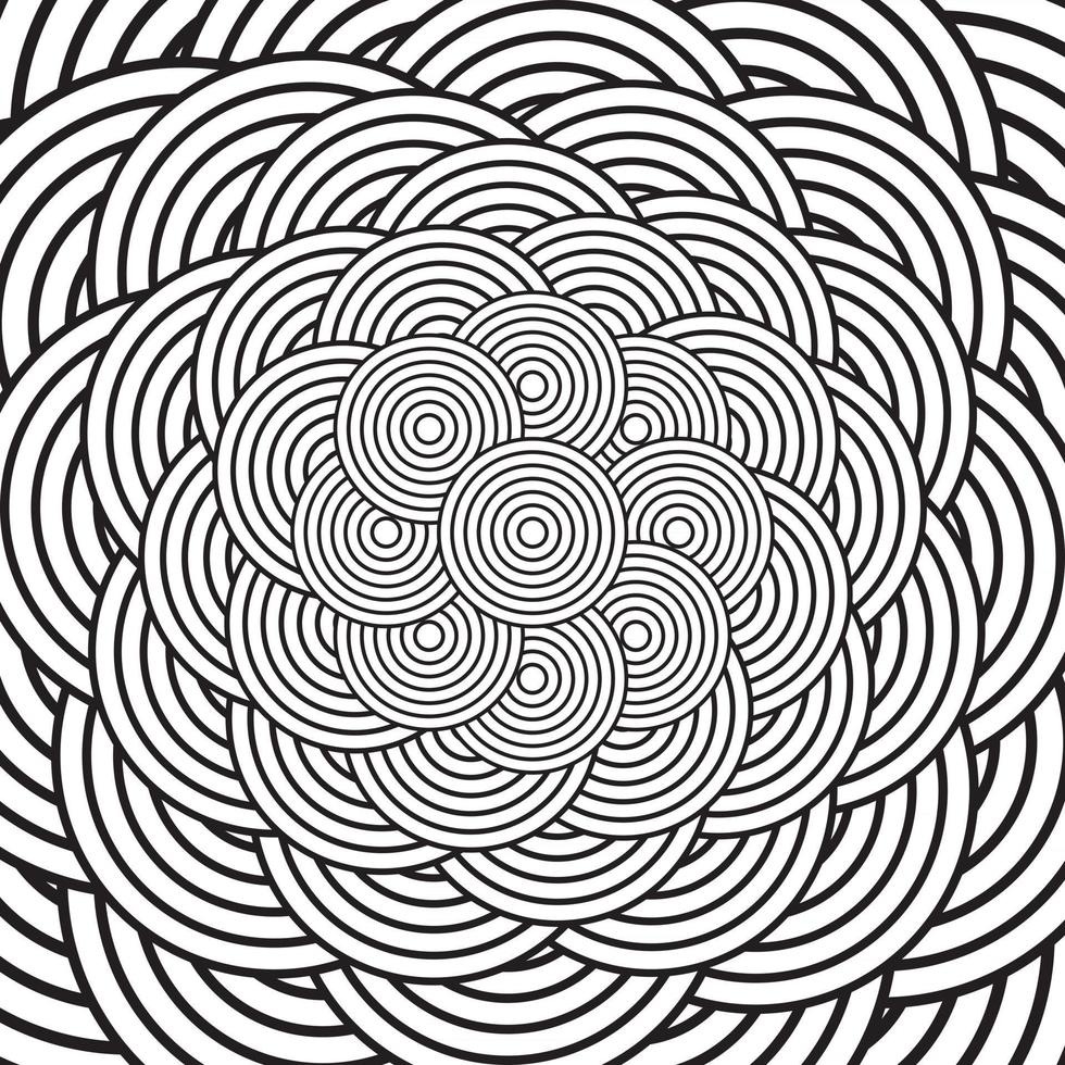 Black and White Hypnotic Background. Vector Illustration.