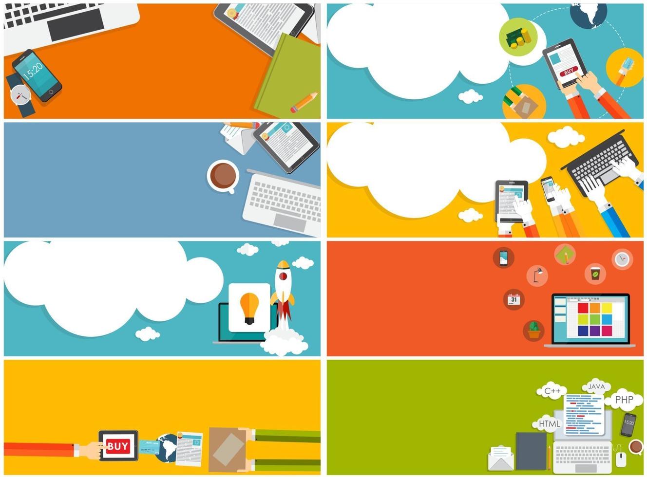Modern Flat Design Banner Set for your Business Vector Illustration