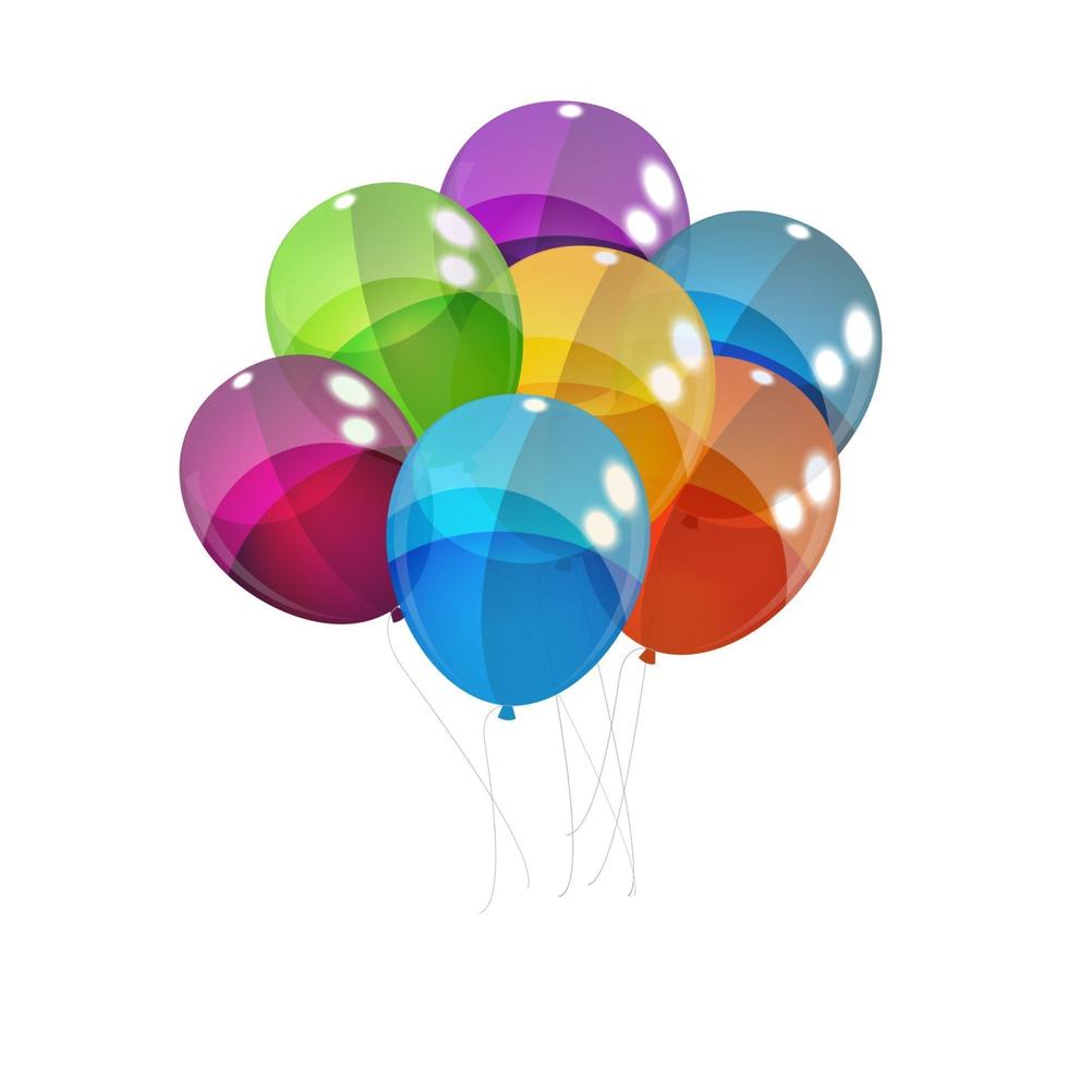 Color Glossy Balloons Background Vector Illustration