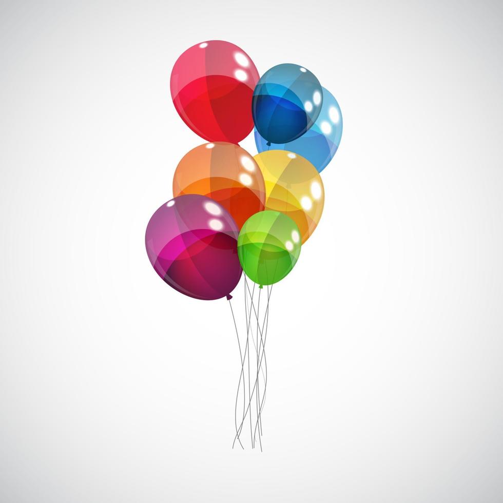 Color Glossy Balloons Background Vector Illustration