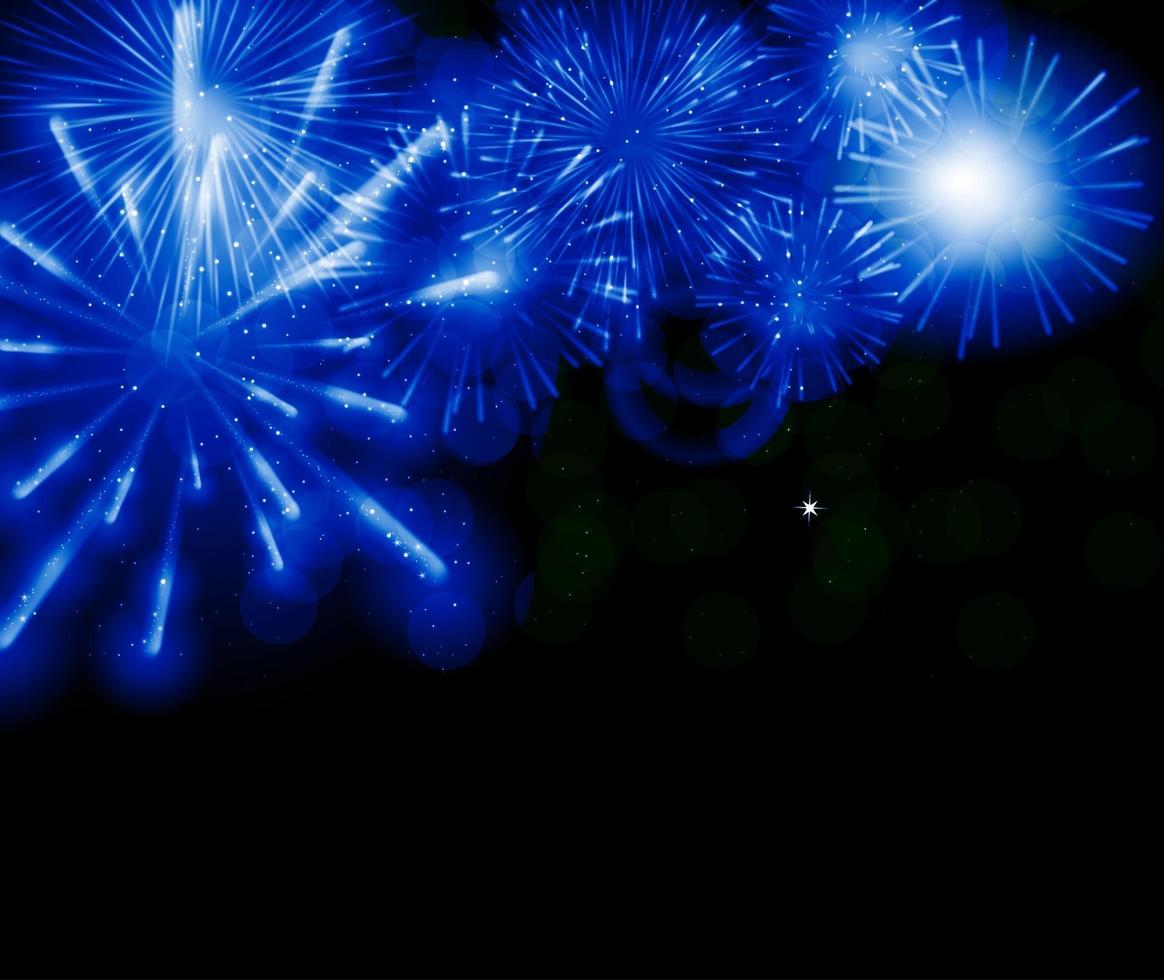 Vector Illustration of Fireworks, Salute on a Dark Background