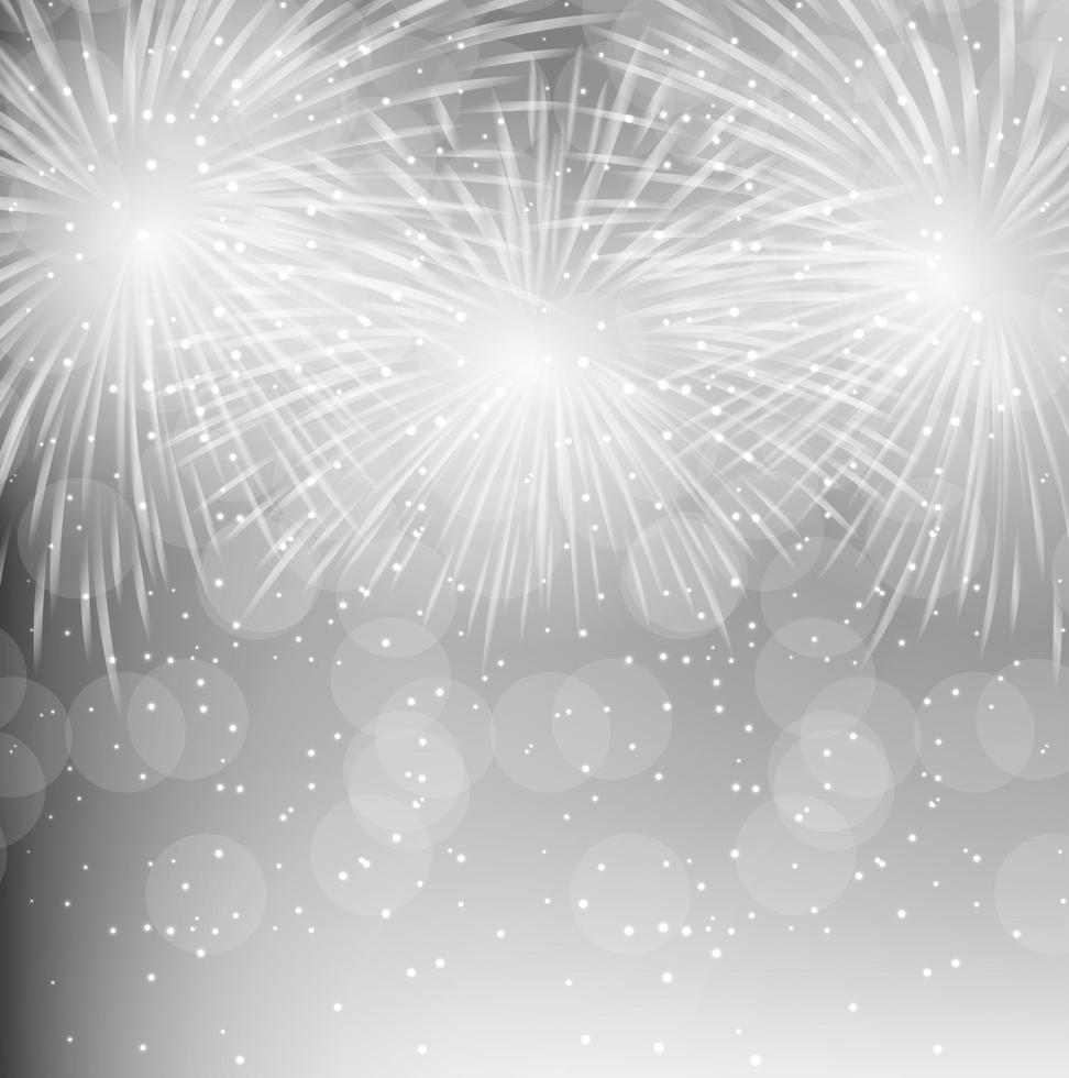 Vector Illustration of Fireworks, Salute on a Dark Background
