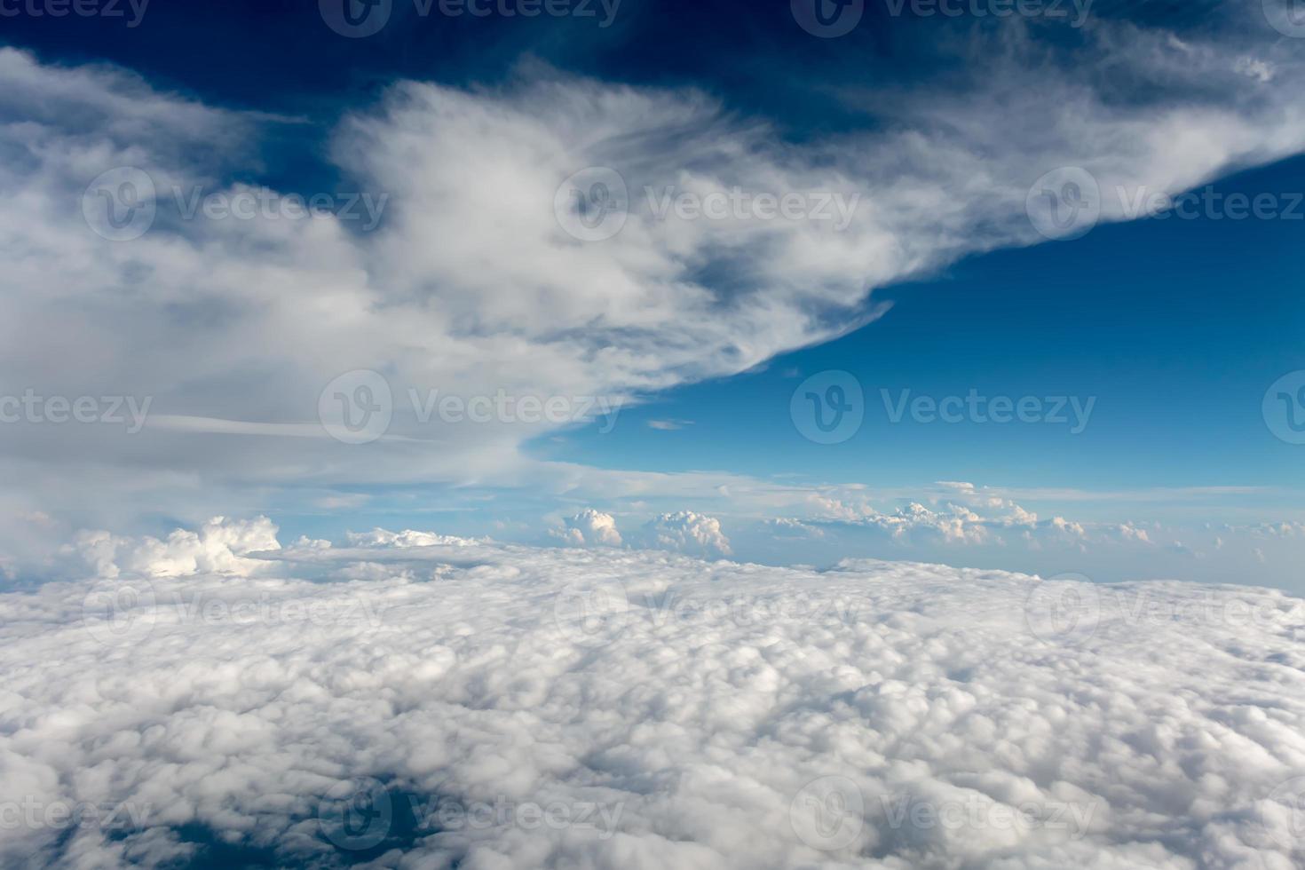 beautiful sky high view from airplane clouds photo