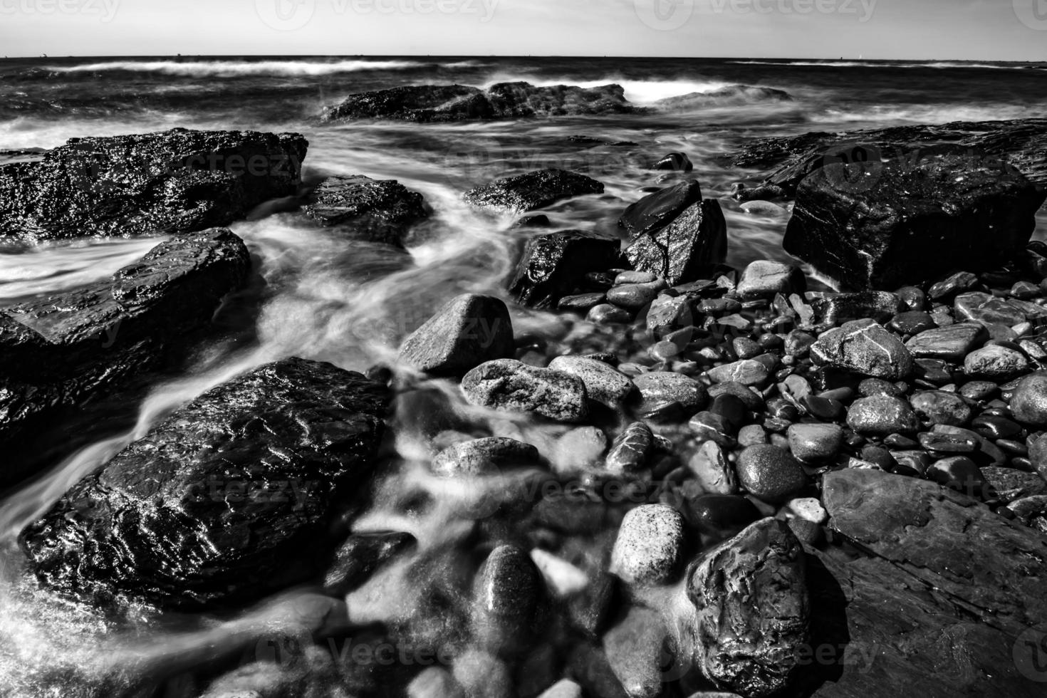 rocky coastline in newport rhode island photo