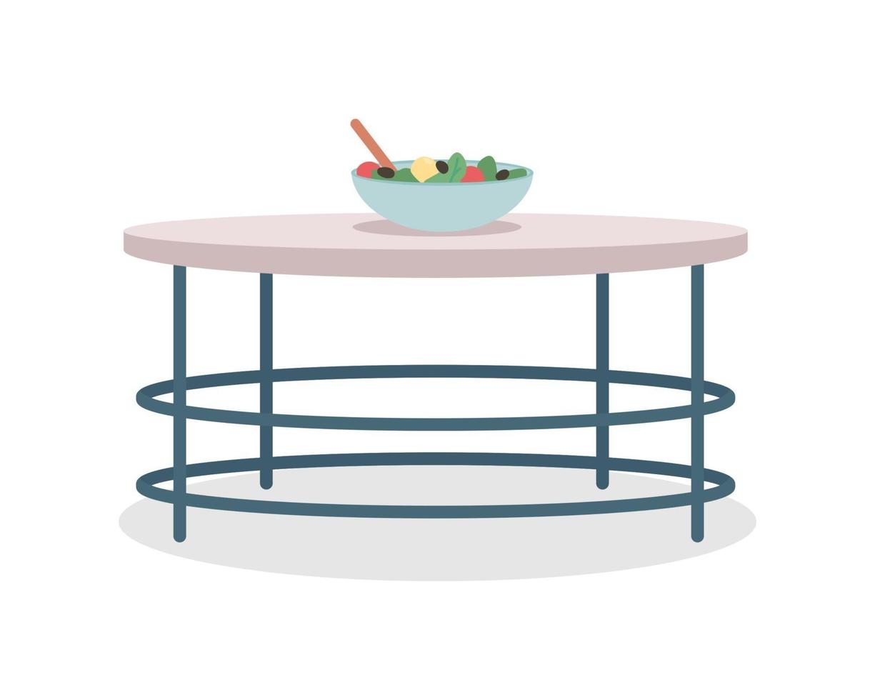 Round kitchen table semi flat color vector object