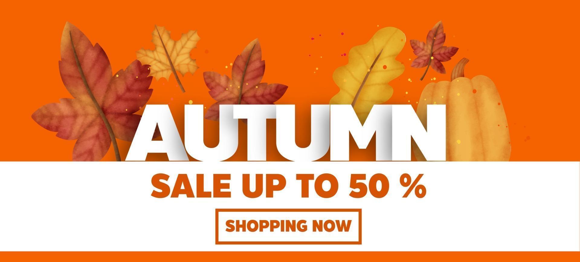 banner de venta de otoño vector