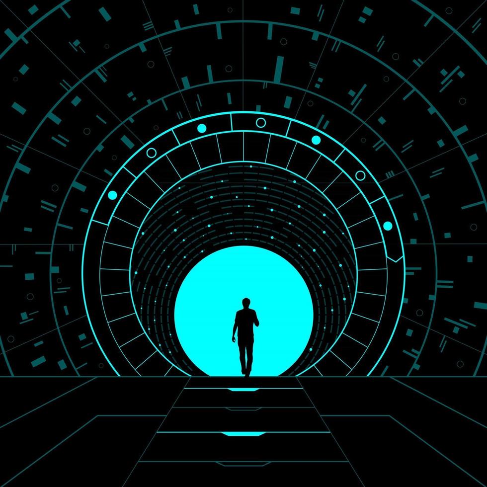 Ilustración conceptual de un portal dimensional. vector