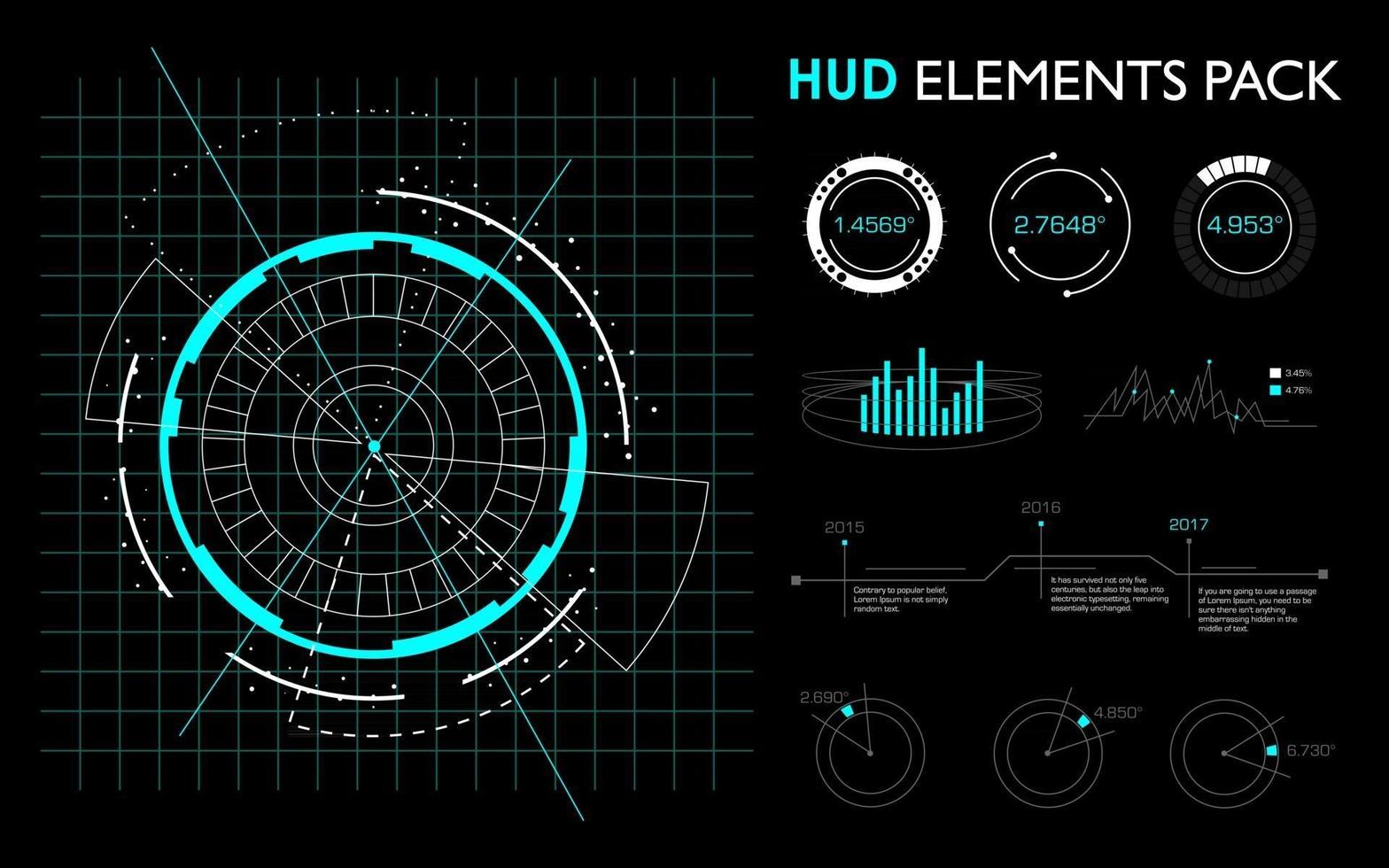 Elements futuristic the of hud interface. vector