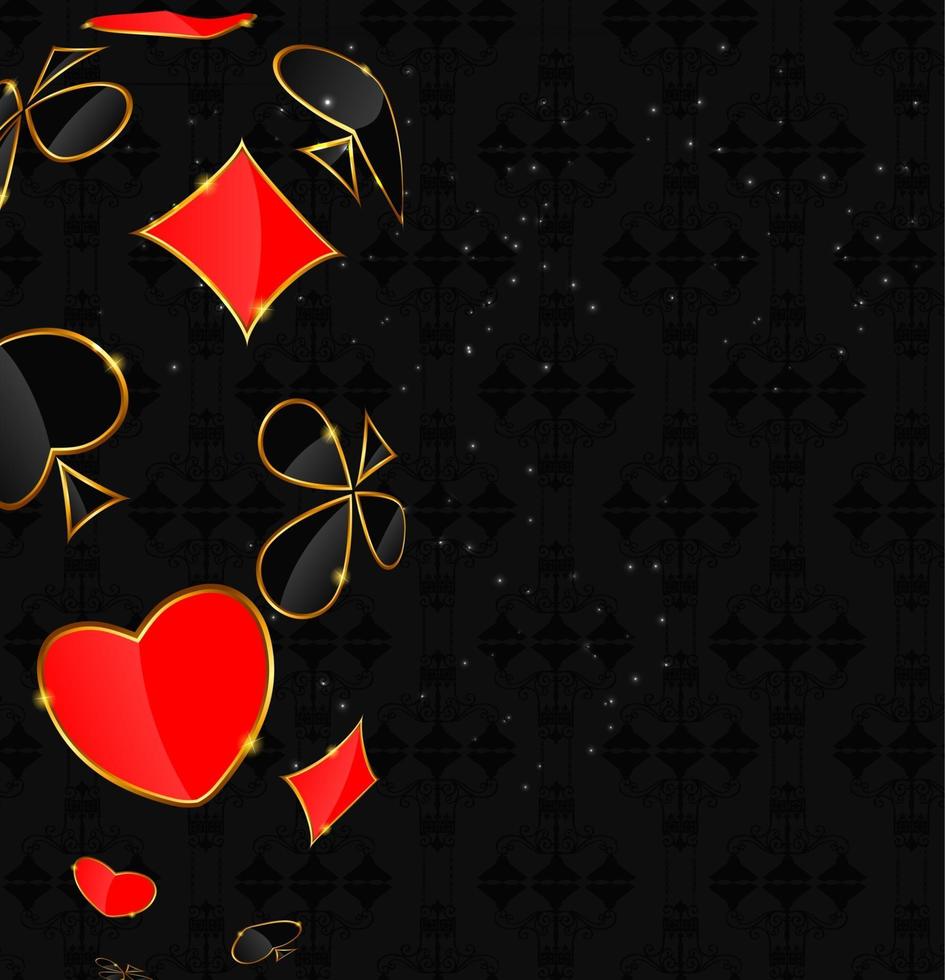 Abstract background with card suits for design. Vector illustration.