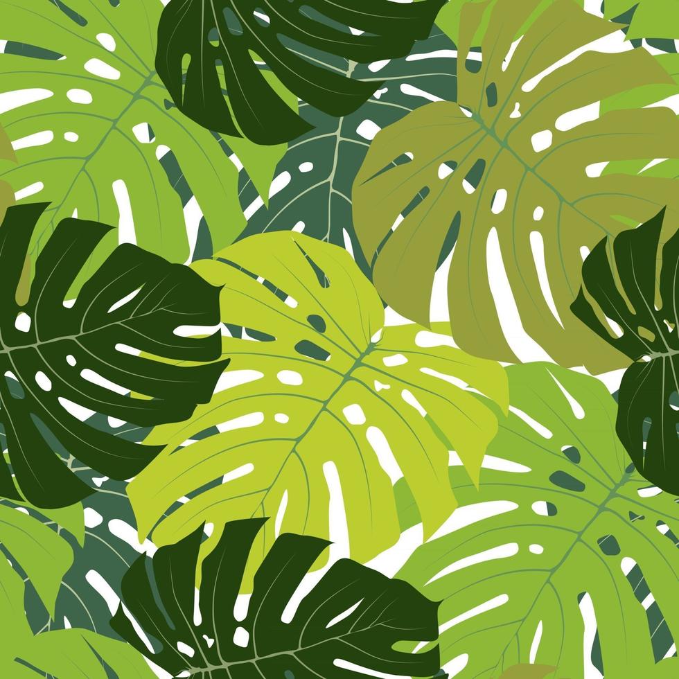 Palm Leaf Seamless Pattern Background Vector Illustration EPS10.