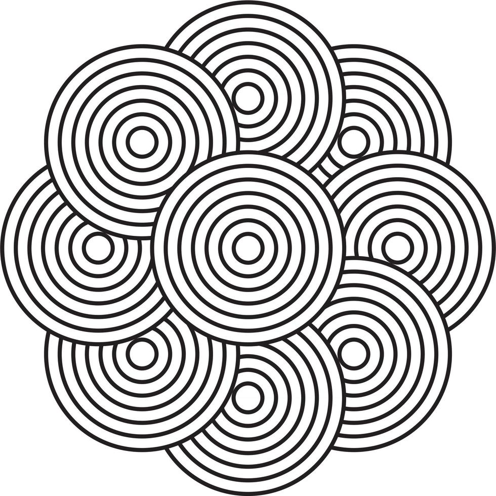 Black and White Hypnotic Background. Vector Illustration.