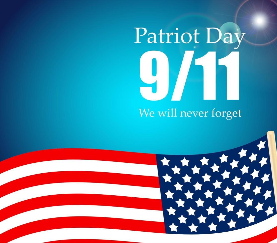 Patriot Day the 11-9 Label, We Will Never Forget vector
