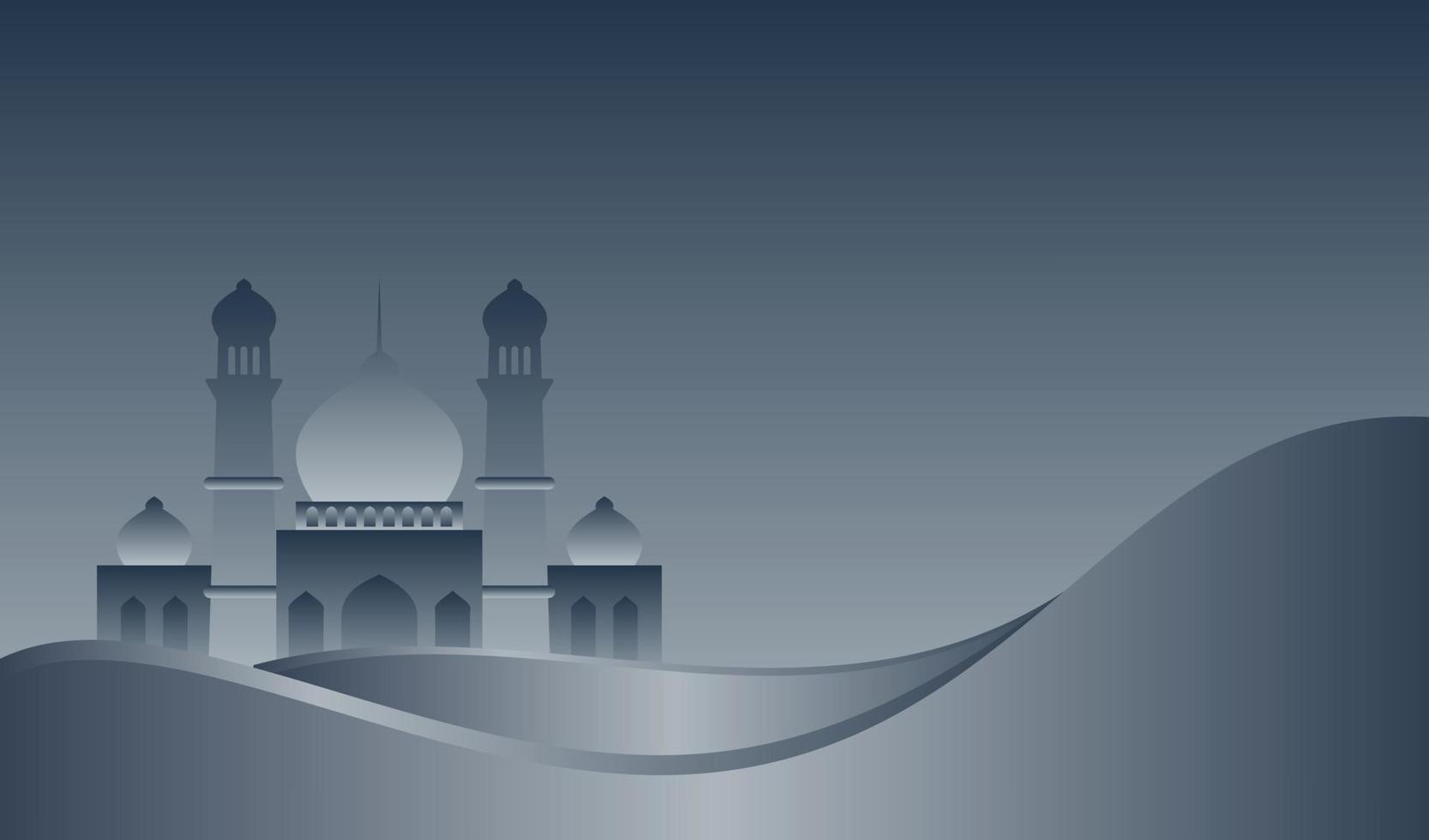 Fondo islámico con vector de diseño de mezquita