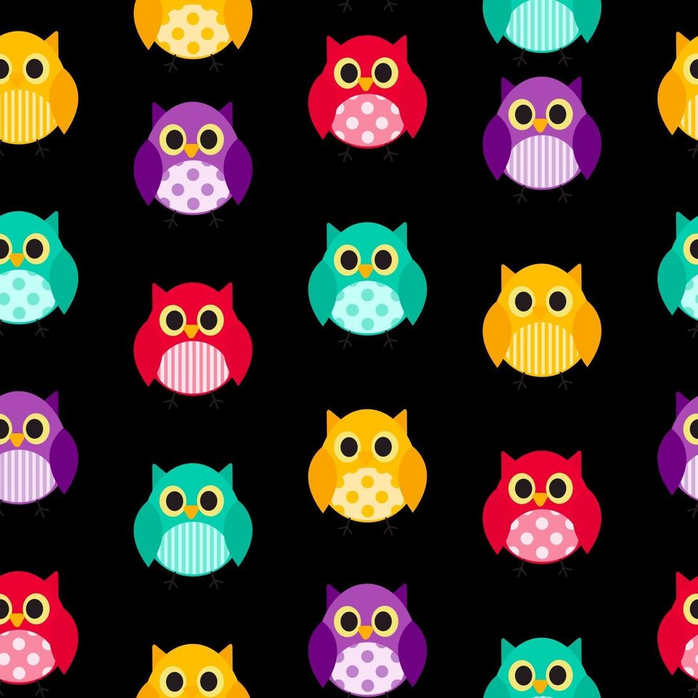 Owl Seamless Pattern Background Vector Illustration