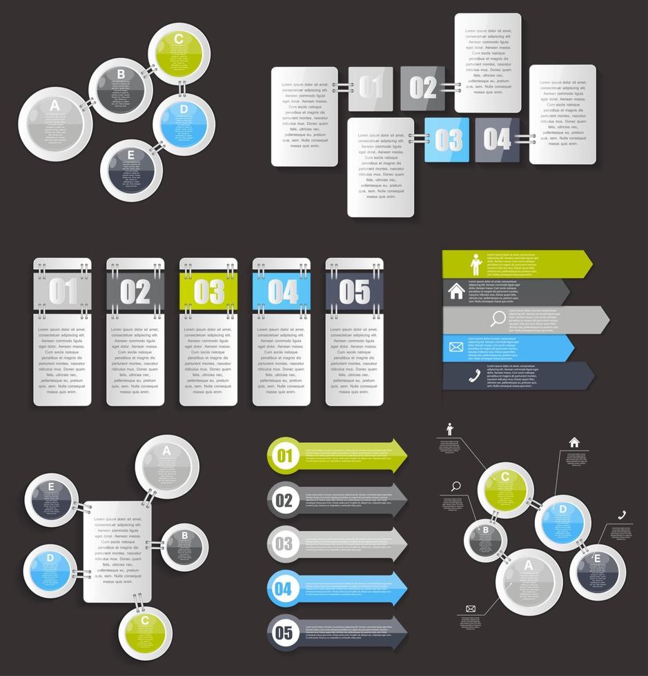 Collection of Infographic Templates for Business Vector Illustration