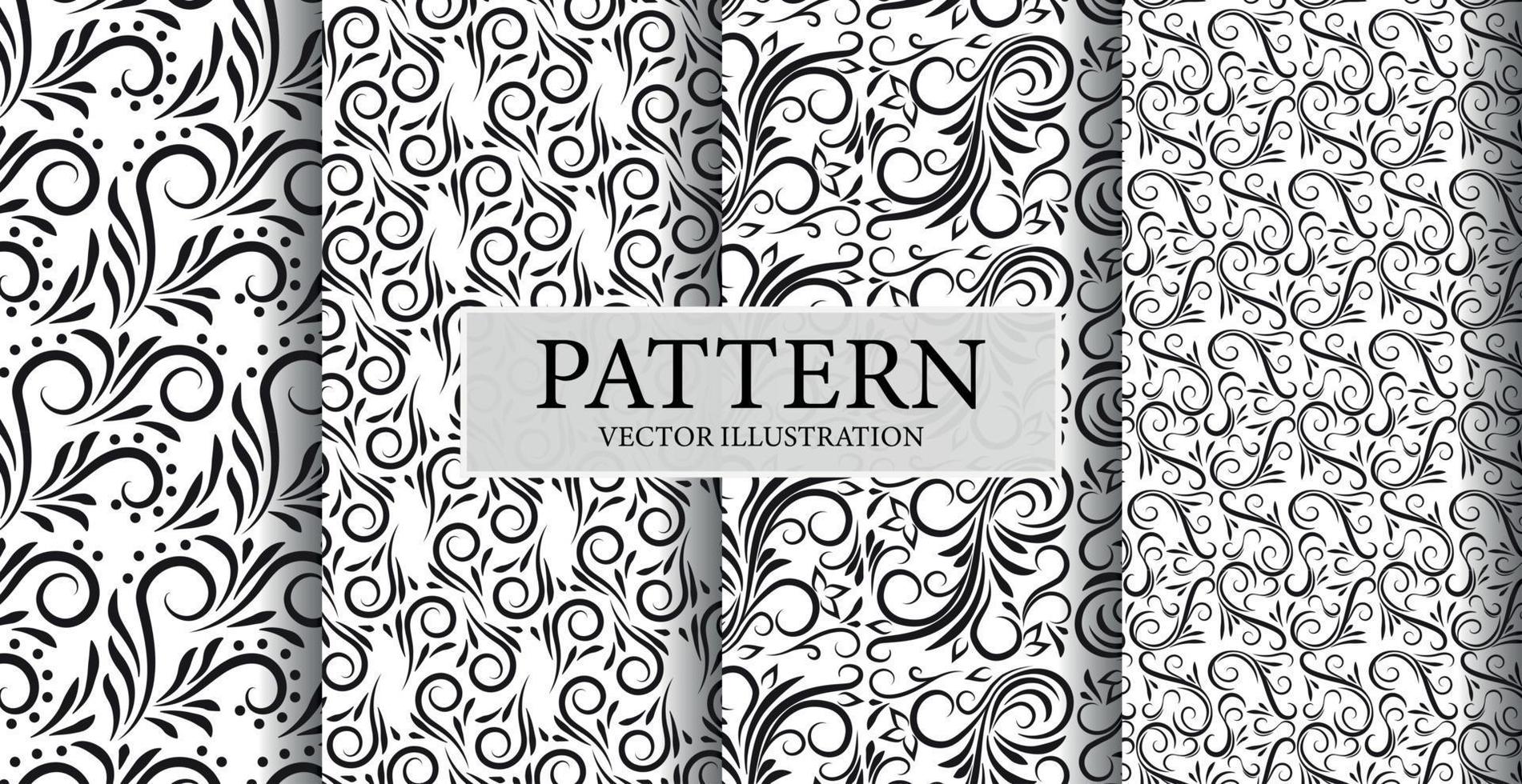 Assembly of seamless patterns, abstract shapes - Vector