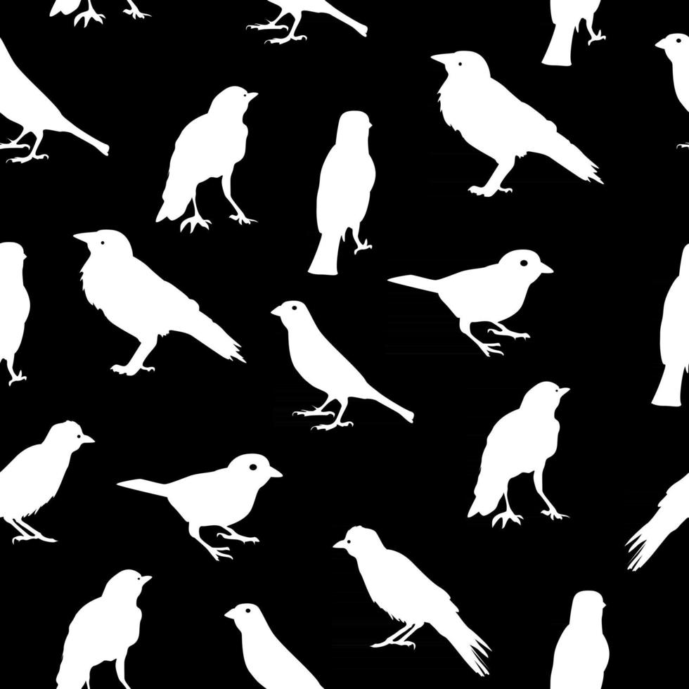 aves siluetas de patrones sin fisuras fondo vector illustratio