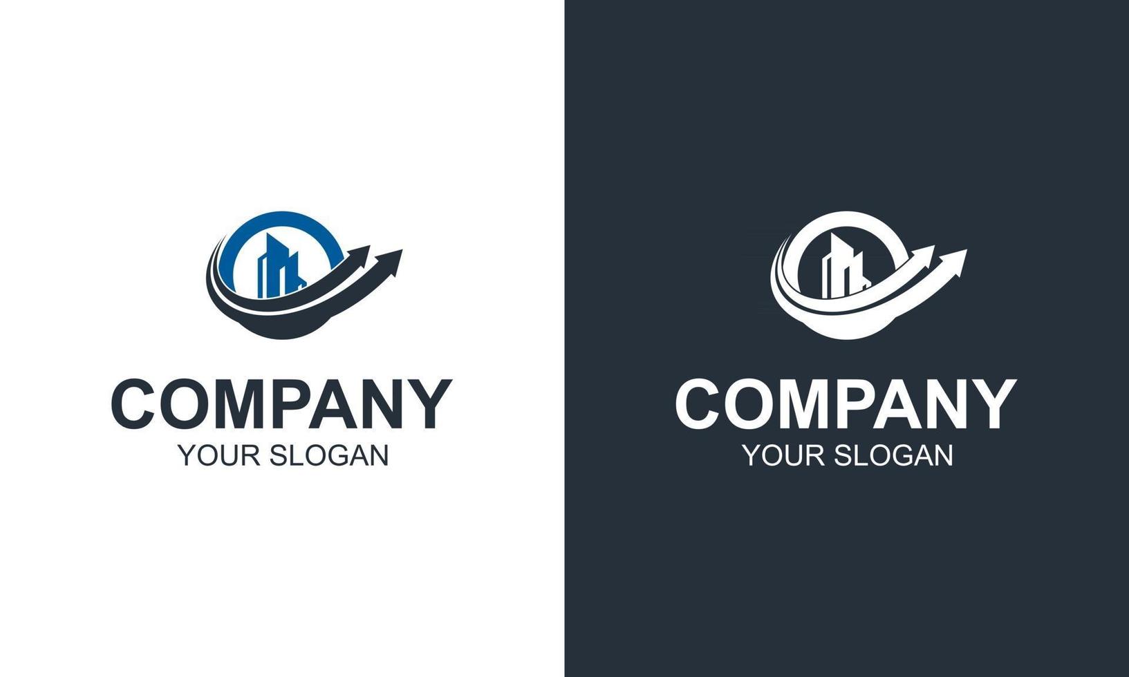 Plantillas de logotipos de empresas inmobiliarias, construcción, desarrollo inmobiliario y diseño de logotipos vectoriales vector