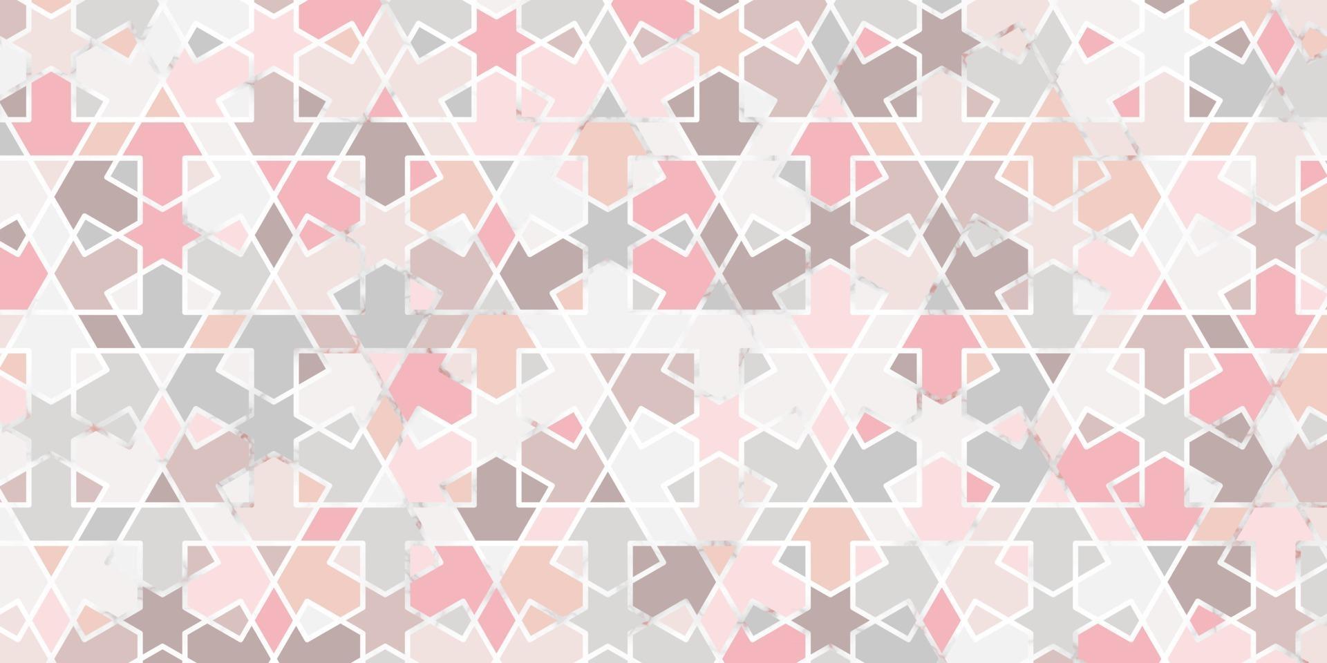 Abstract geometric seamless pattern pastel color with marble line elegant background vector