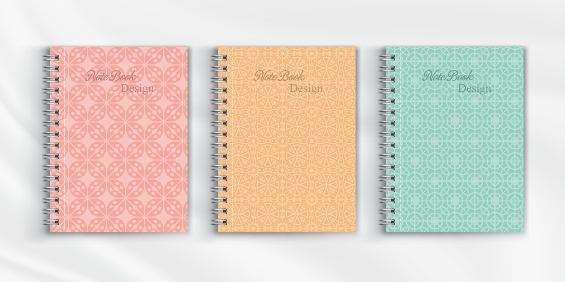 Set of geometric pattern notebook cover background design 2935230