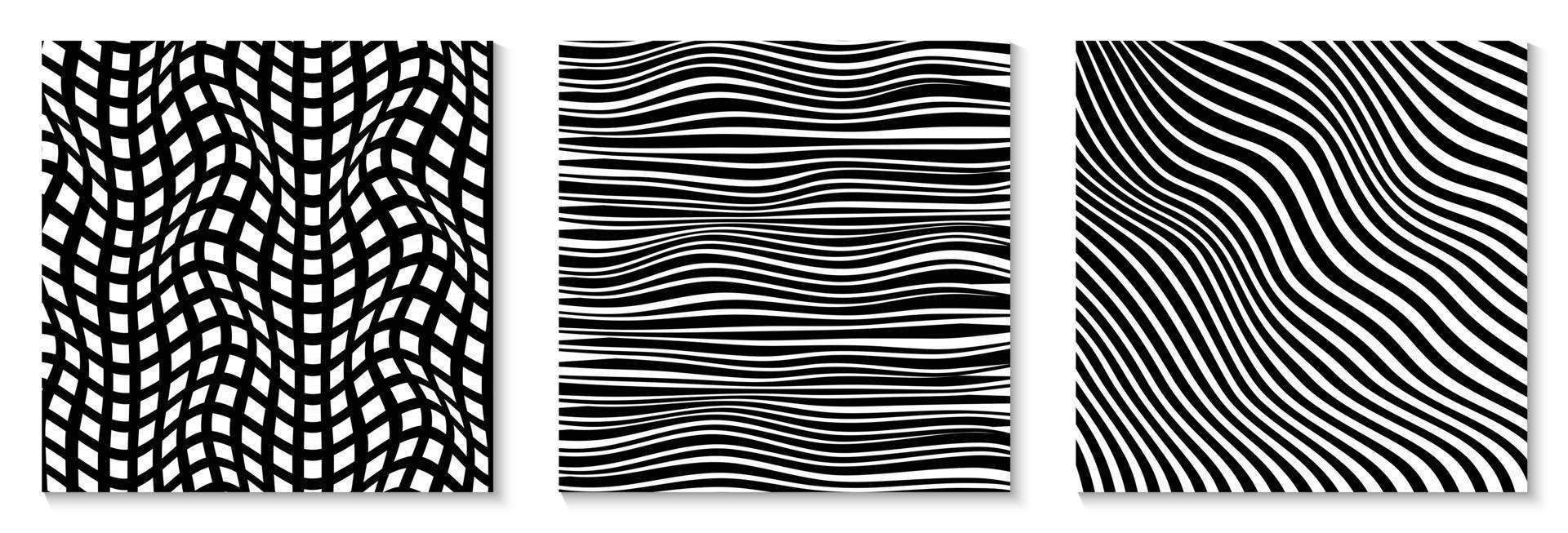 Set of layouts with wavy lines modern design. vector