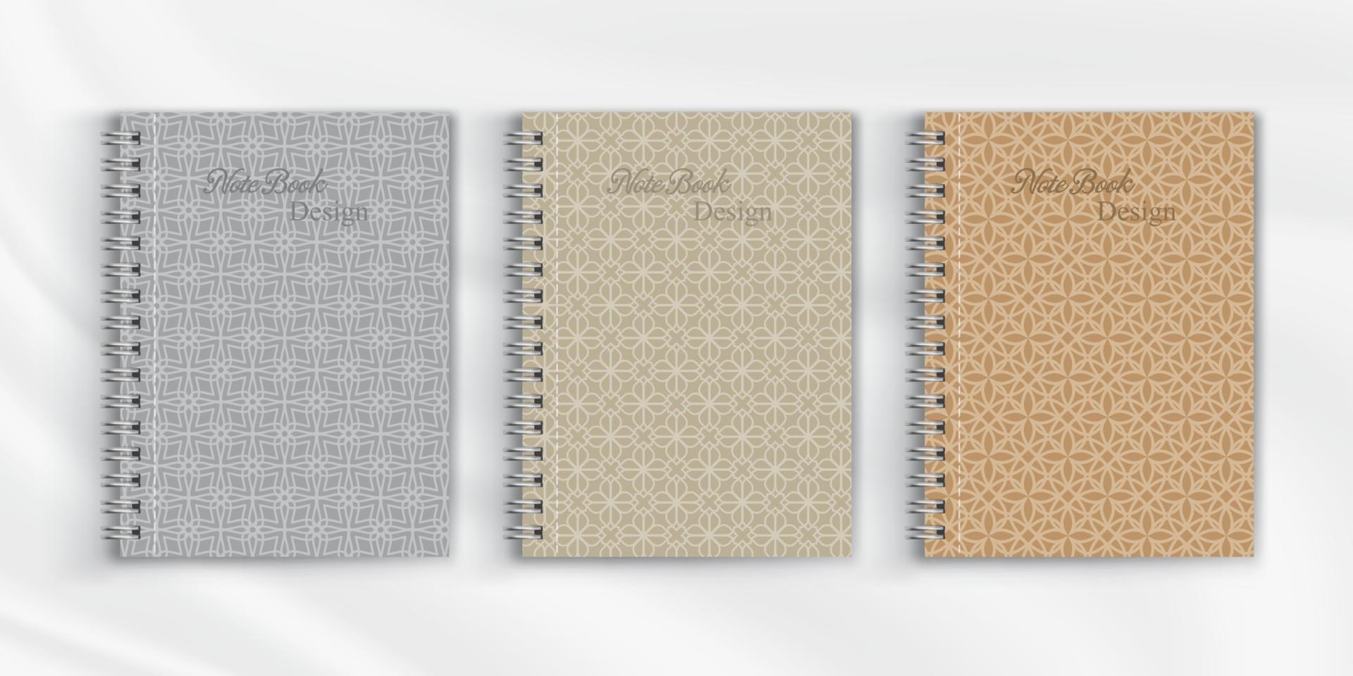 Set of geometric pattern notebook cover background design 2935234