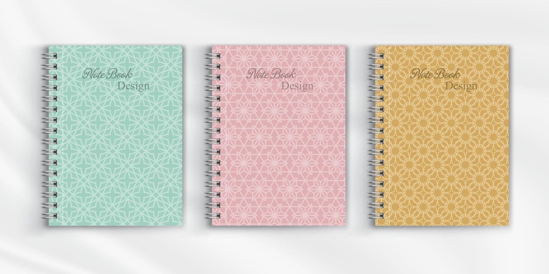 Set of geometric pattern notebook cover background design 2935238