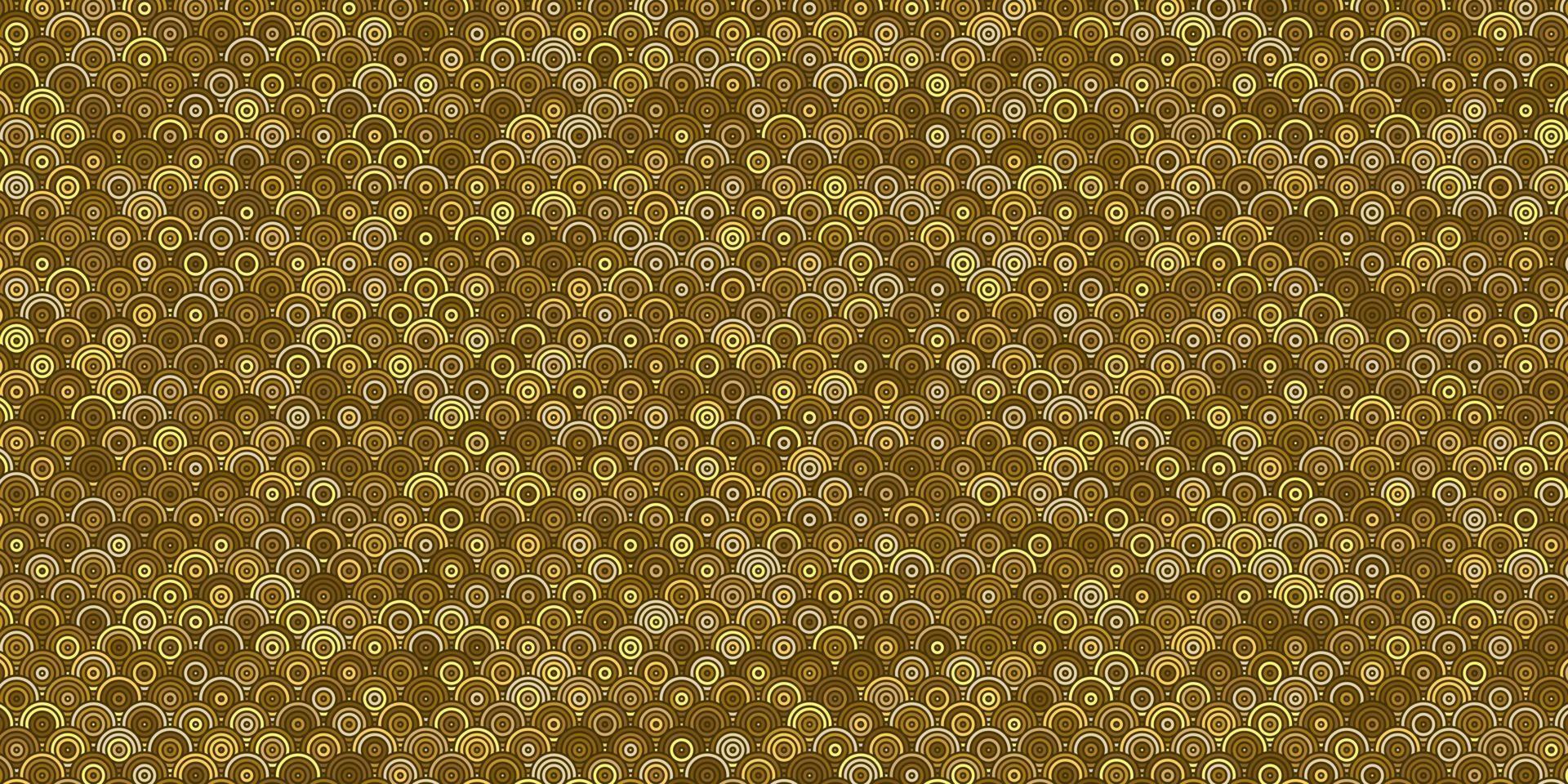 Abstract geometric pattern circles overlapping traditional gold background vector