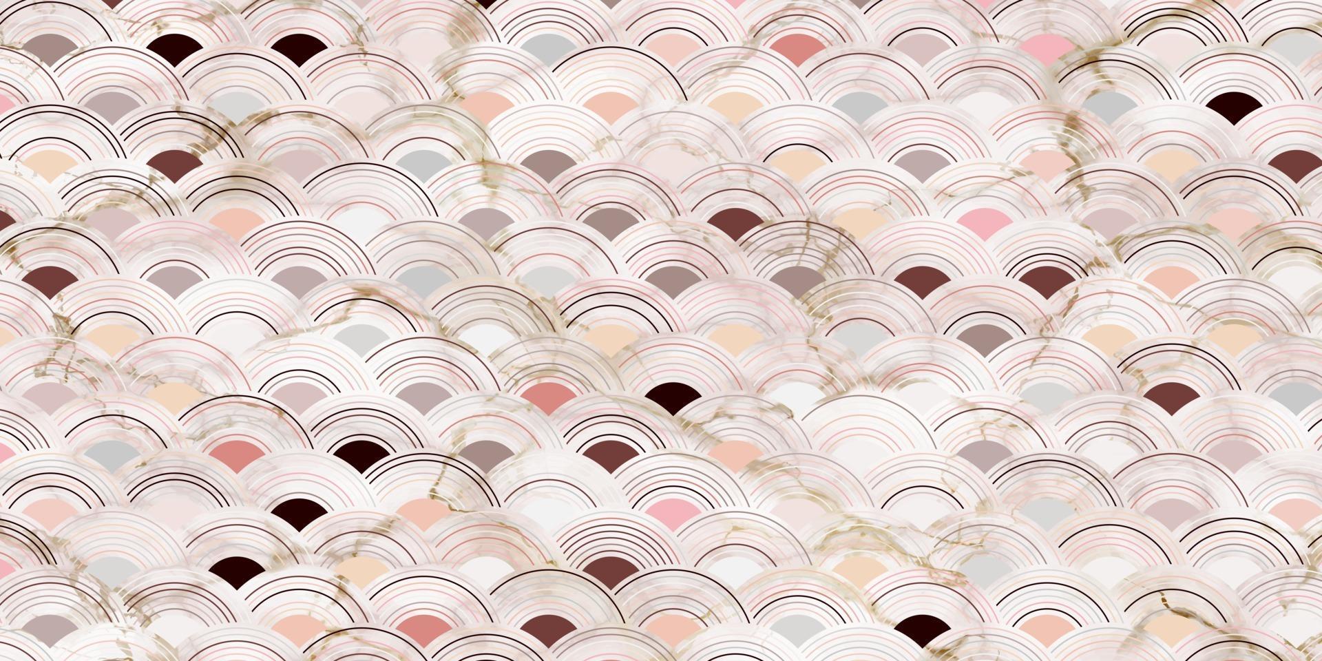 Abstract geometric seamless pattern circles overlapping pink background vector