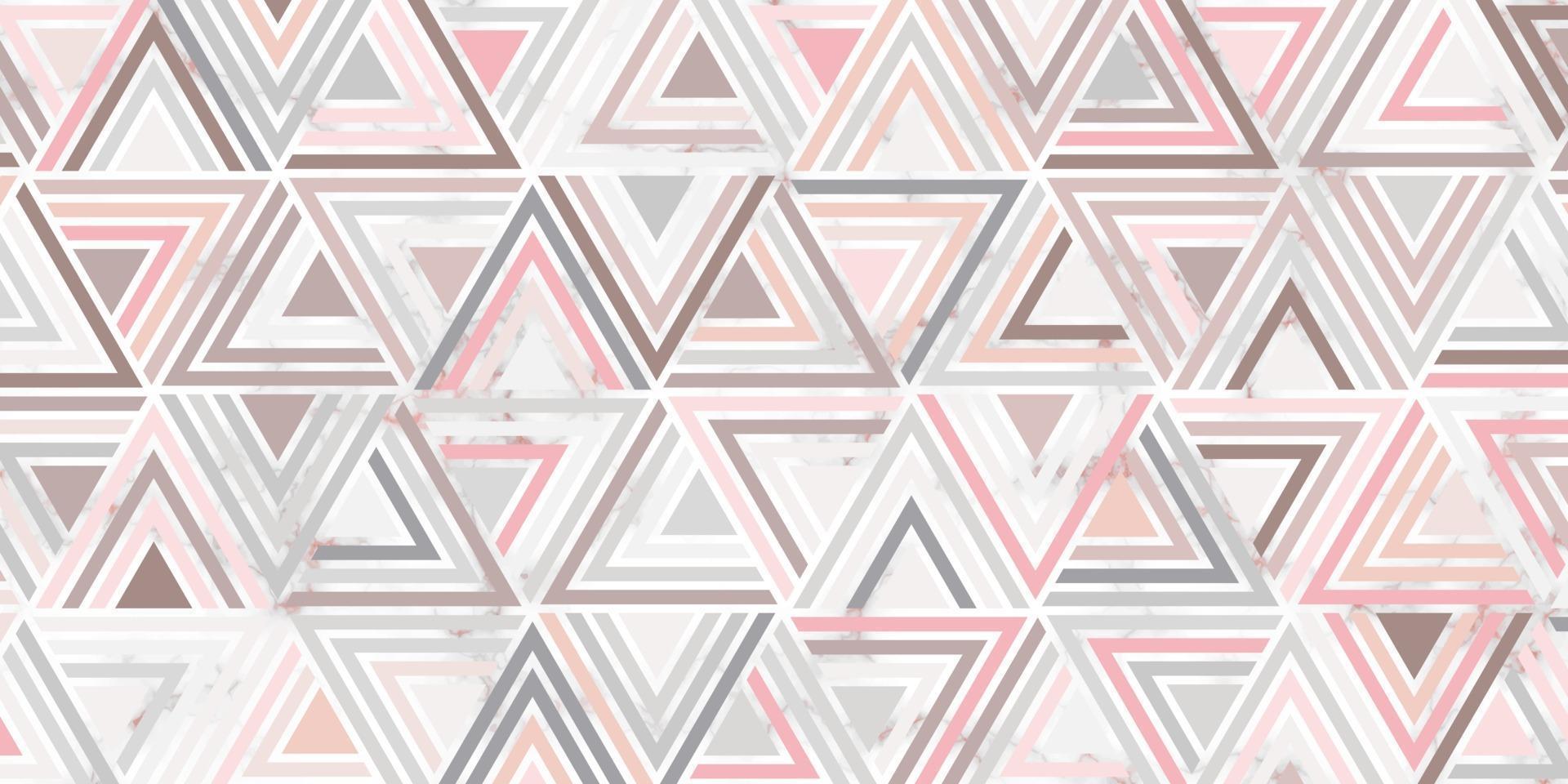 Abstract geometric seamless triangle pattern pastel color with marble line elegant backgroun vector