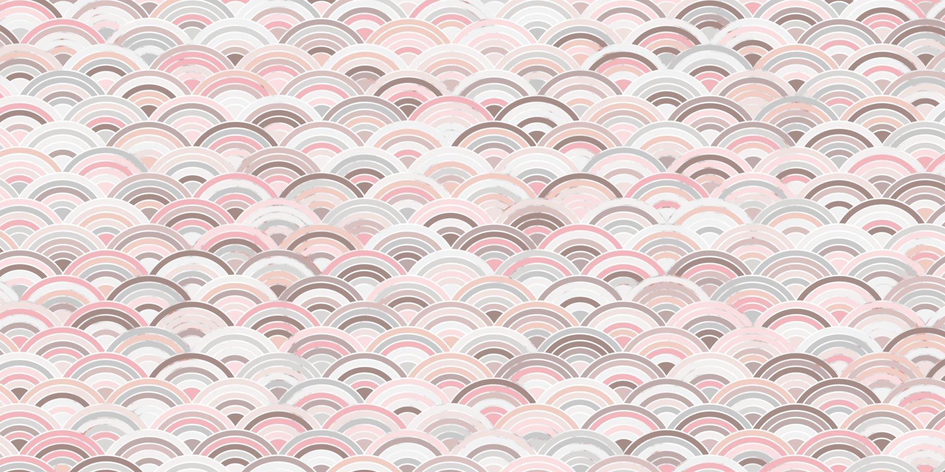 Abstract geometric seamless pattern overlapping circles pink background vector