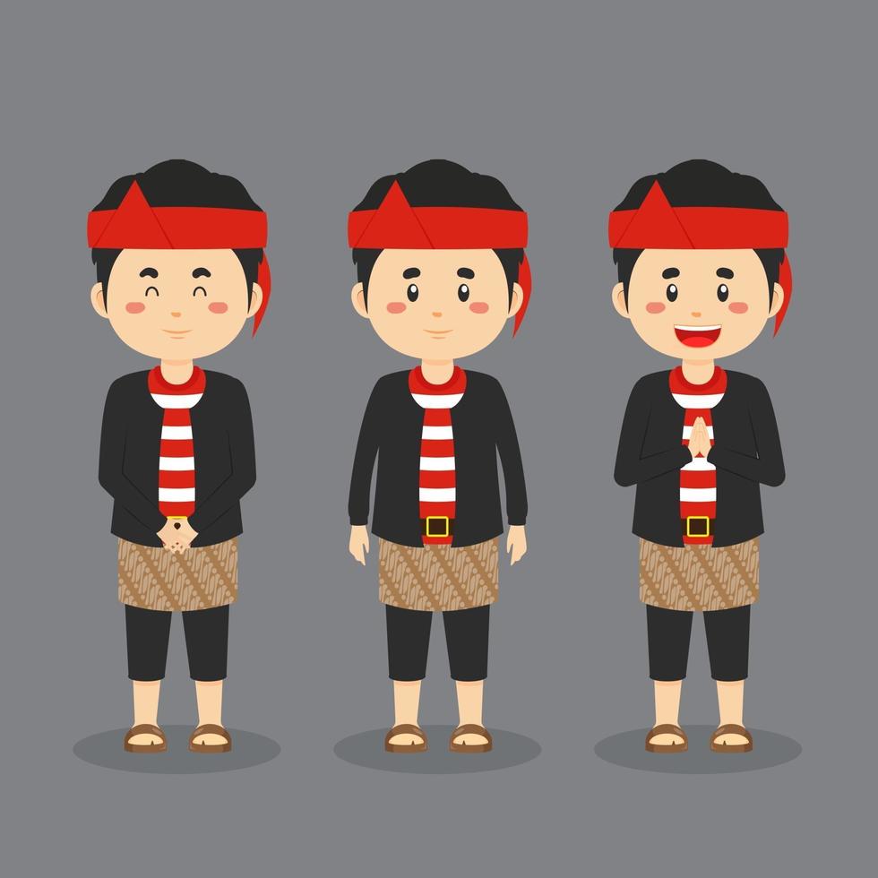 East Java Character with Various Expression vector