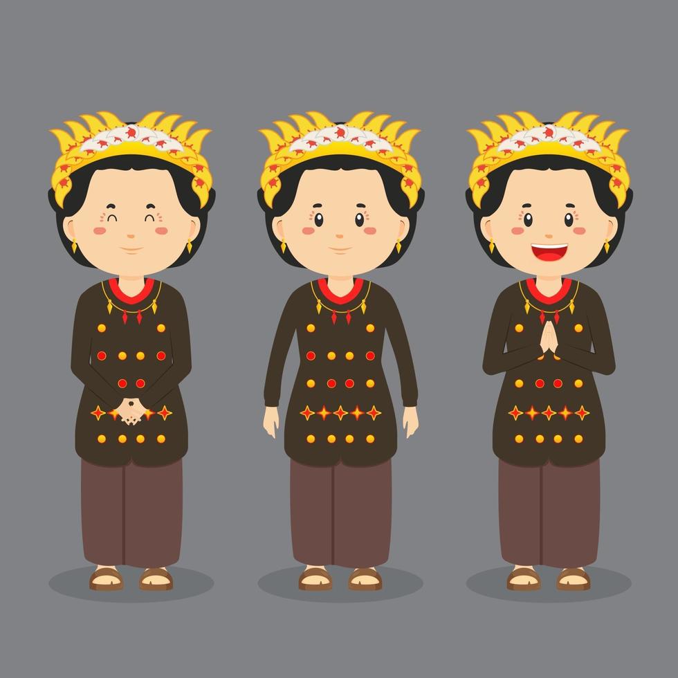 Middle Sulawesi Character with Various Expression vector