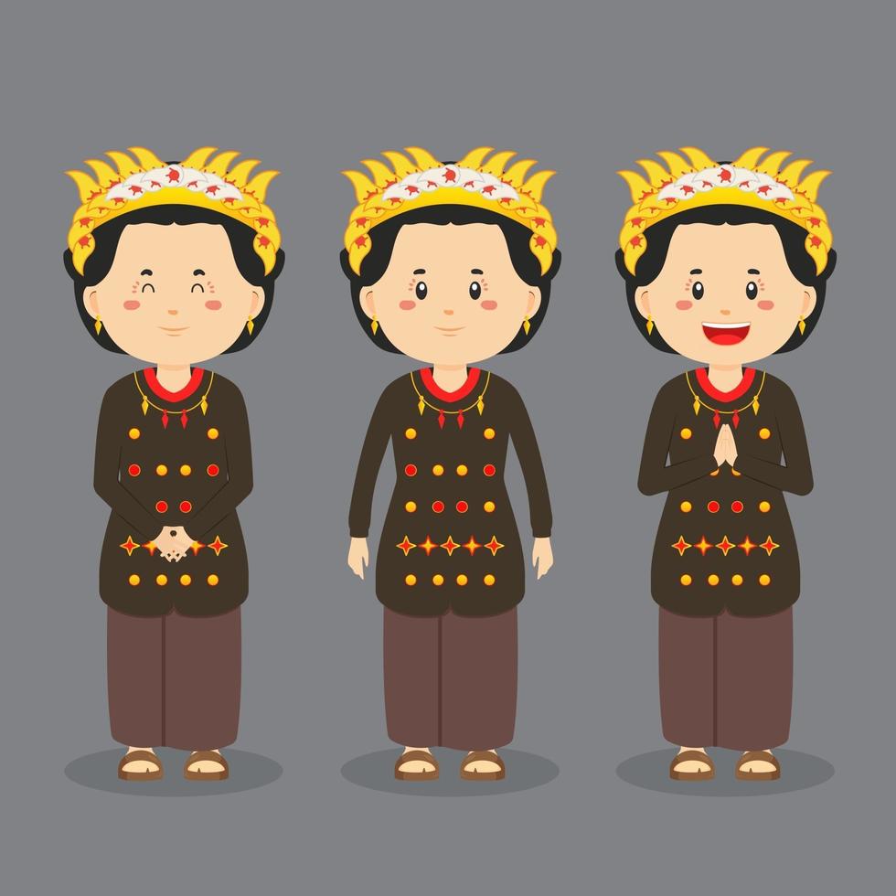 personaje medio sulawesi con varias expresiones. vector