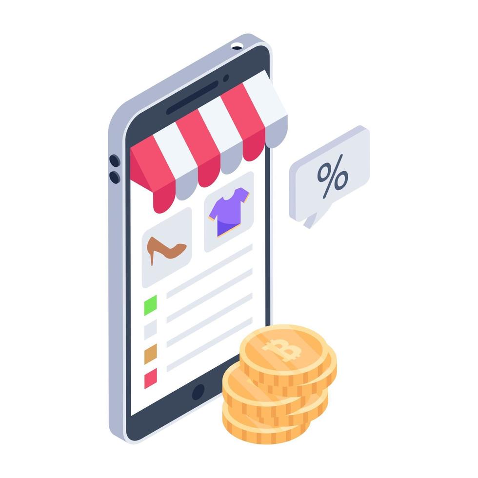 Mobile Shopping App vector