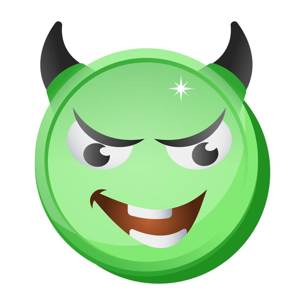 expresión emoji diablo vector