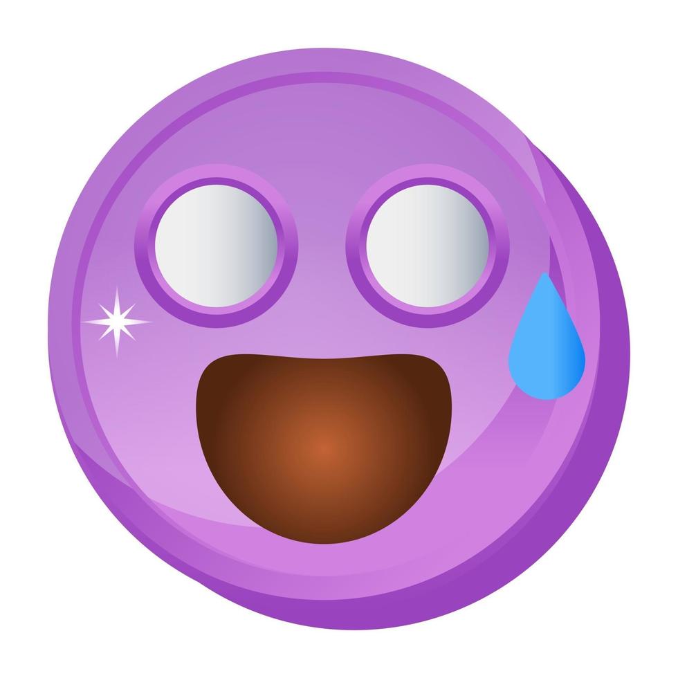 emoji de sudor frío vector