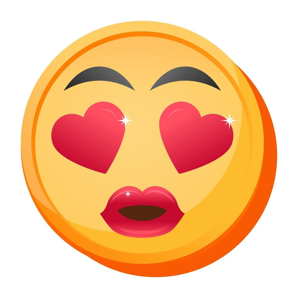 corazón ojos emoji vector