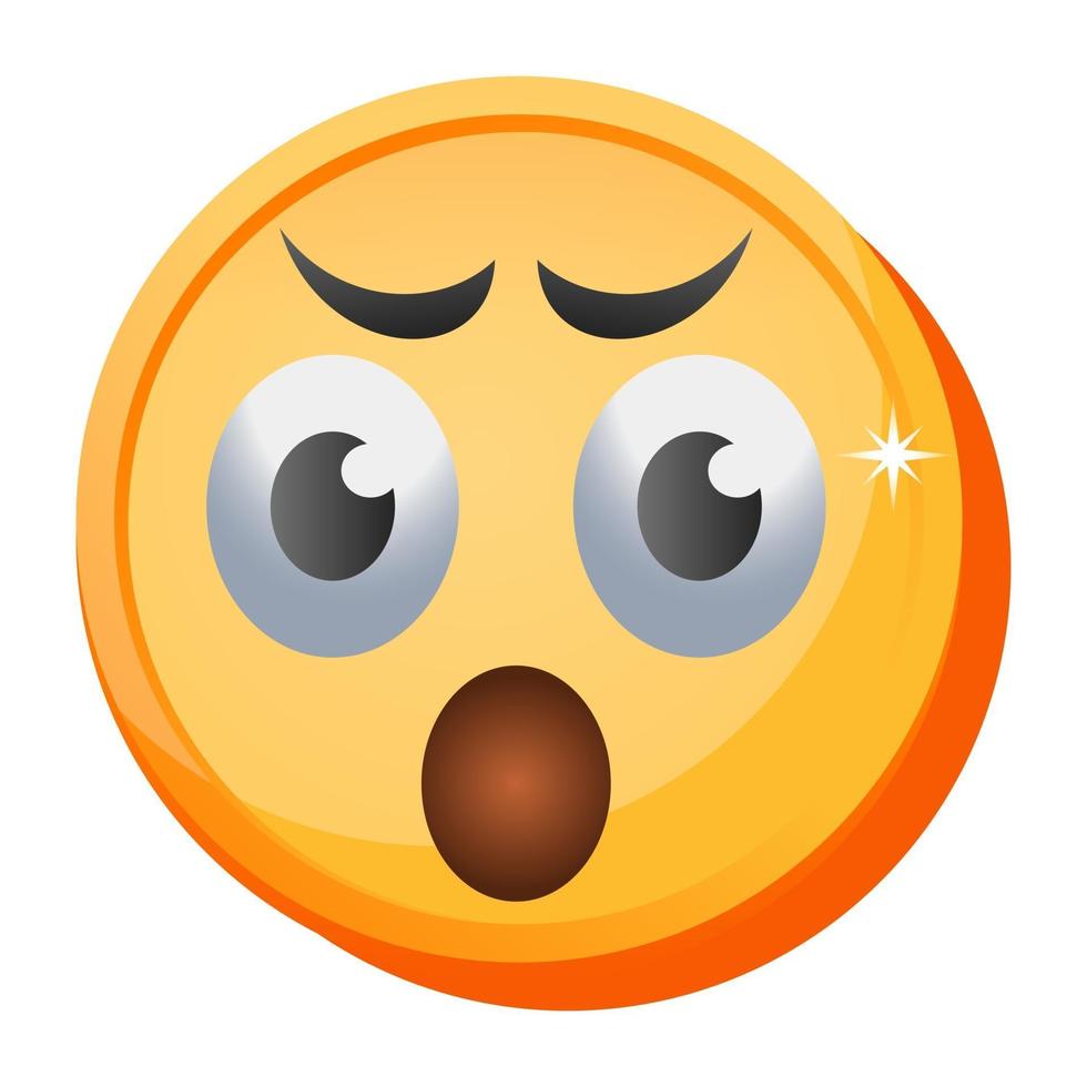 Shocked Emoji Expression vector